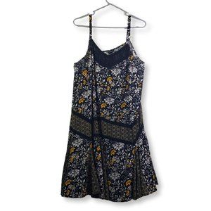 TORRID Women's 1X Black, White, Gray, Yellow Floral Shift Dress